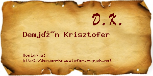 Demjén Krisztofer névjegykártya
