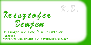 krisztofer demjen business card